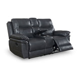 Isabella Gray Manual Reclining Console Loveseat from Steve Silver - Luna Furniture