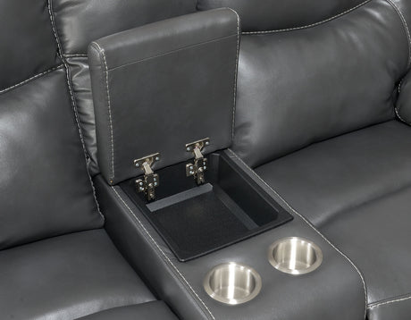 Isabella Gray Manual Reclining Console Loveseat from Steve Silver - Luna Furniture