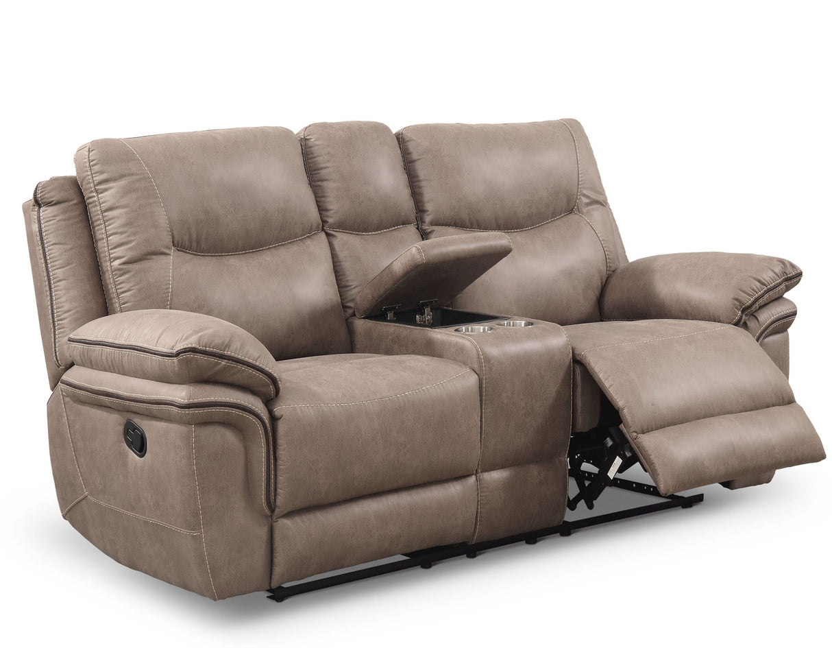 Isabella Sand Manual Reclining Console Loveseat from Steve Silver - Luna Furniture