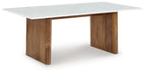 Isanti Coffee Table with 1 End Table in Light Brown/White from Ashley - Luna Furniture