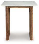 Isanti Coffee Table with 1 End Table in Light Brown/White from Ashley - Luna Furniture