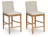 Isanti Light Brown Counter Height Barstool (Set of 2), Set of 2 from Ashley - Luna Furniture