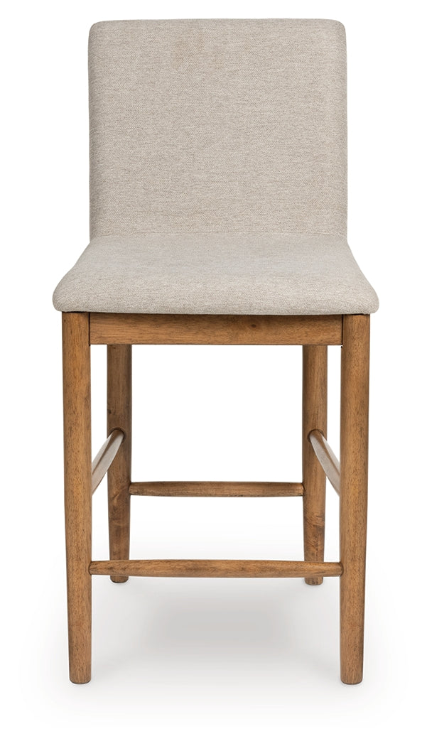 Isanti Light Brown Counter Height Barstool (Set of 2), Set of 2 from Ashley - Luna Furniture
