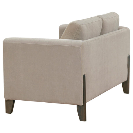Islington Taupe 3-Piece Upholstered Panel Arm Living Room Set from Coaster - Luna Furniture