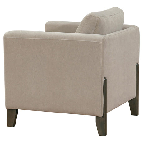 Islington Taupe Fabric Upholstered Panel Arm Accent Chair from Coaster - Luna Furniture