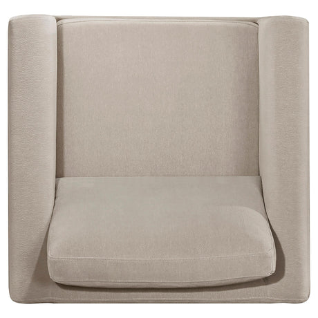 Islington Taupe Fabric Upholstered Panel Arm Accent Chair from Coaster - Luna Furniture