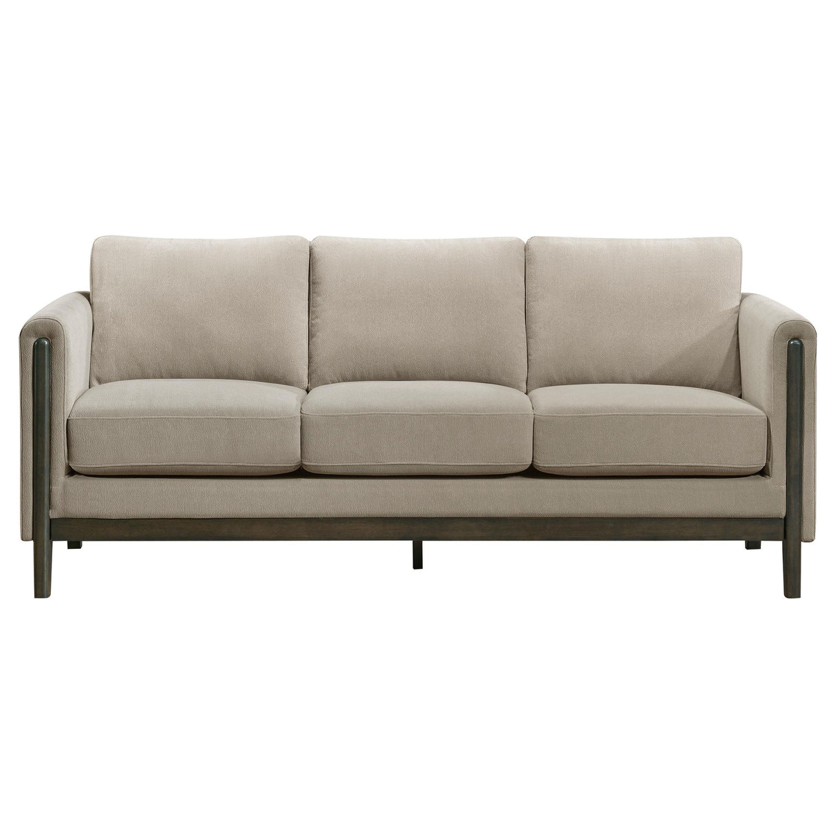 Islington Taupe Fabric Upholstered Panel Arm Sofa from Coaster - Luna Furniture