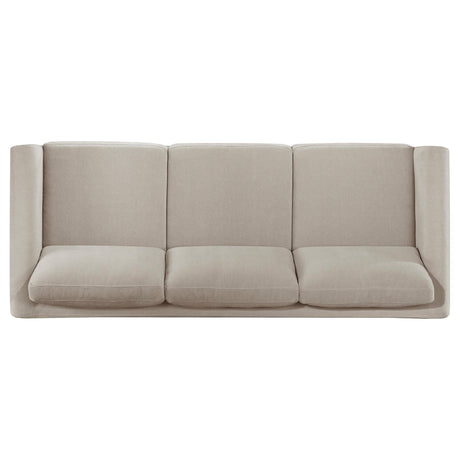 Islington Taupe Fabric Upholstered Panel Arm Sofa from Coaster - Luna Furniture