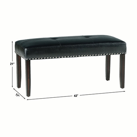 Westby Black PU Dining Bench w/Nailhead from Steve Silver - Luna Furniture
