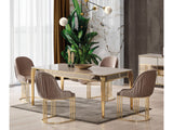 Istanbul Brown/Gold Dining Room Table from Furnia - Luna Furniture