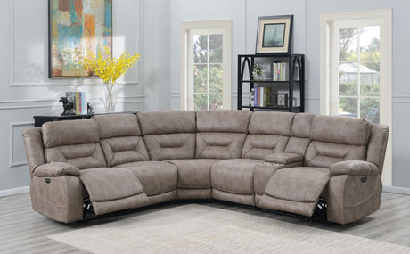 Aria Desert Sand 3-Piece Dual-Power Reclining Sectional from Steve Silver - Luna Furniture