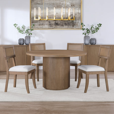 Colvin 5-Piece 52-inch Round Dining Set, Brown from Steve Silver - Luna Furniture