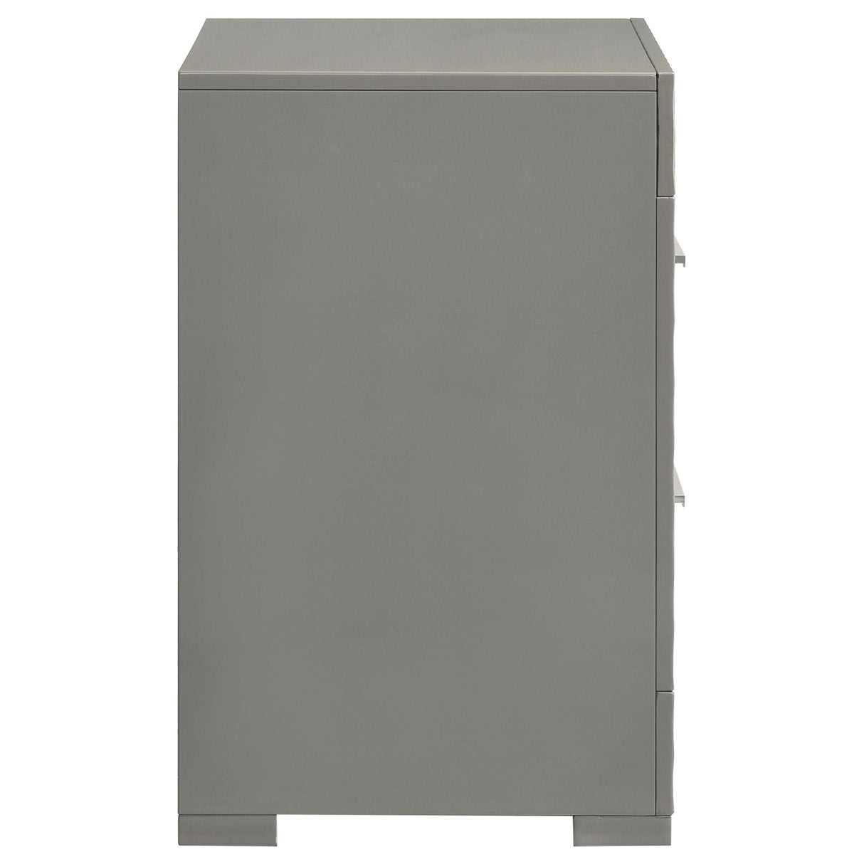 Ives Gray High Gloss 2-Drawer Nightstand from Coaster - Luna Furniture