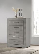 Ives Gray High Gloss Bedroom Set from Coaster - Luna Furniture