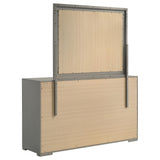 Ives Gray High Gloss 6-Drawer Dresser and Mirror from Coaster - Luna Furniture