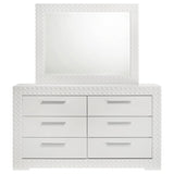 Ives White High Gloss 6-Drawer Dresser and Mirror from Coaster - Luna Furniture