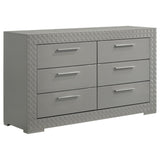 Ives Gray High Gloss 6-Drawer Dresser from Coaster - Luna Furniture
