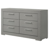 Ives Gray High Gloss 6-Drawer Dresser from Coaster - Luna Furniture