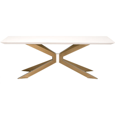 Industry Rectangle Dining Table in Ivory Concrete, Brass from Essentials For Living - Luna Furniture