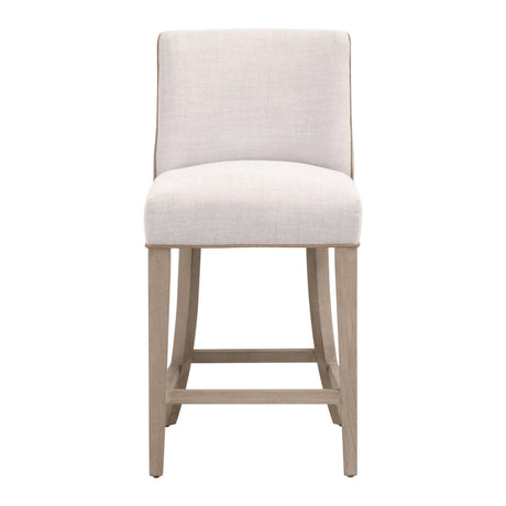 Duet Counter Stool in Performance Bisque French Linen, Ivanhoe-Toast, Natural Gray Ash from Essentials For Living - Luna Furniture