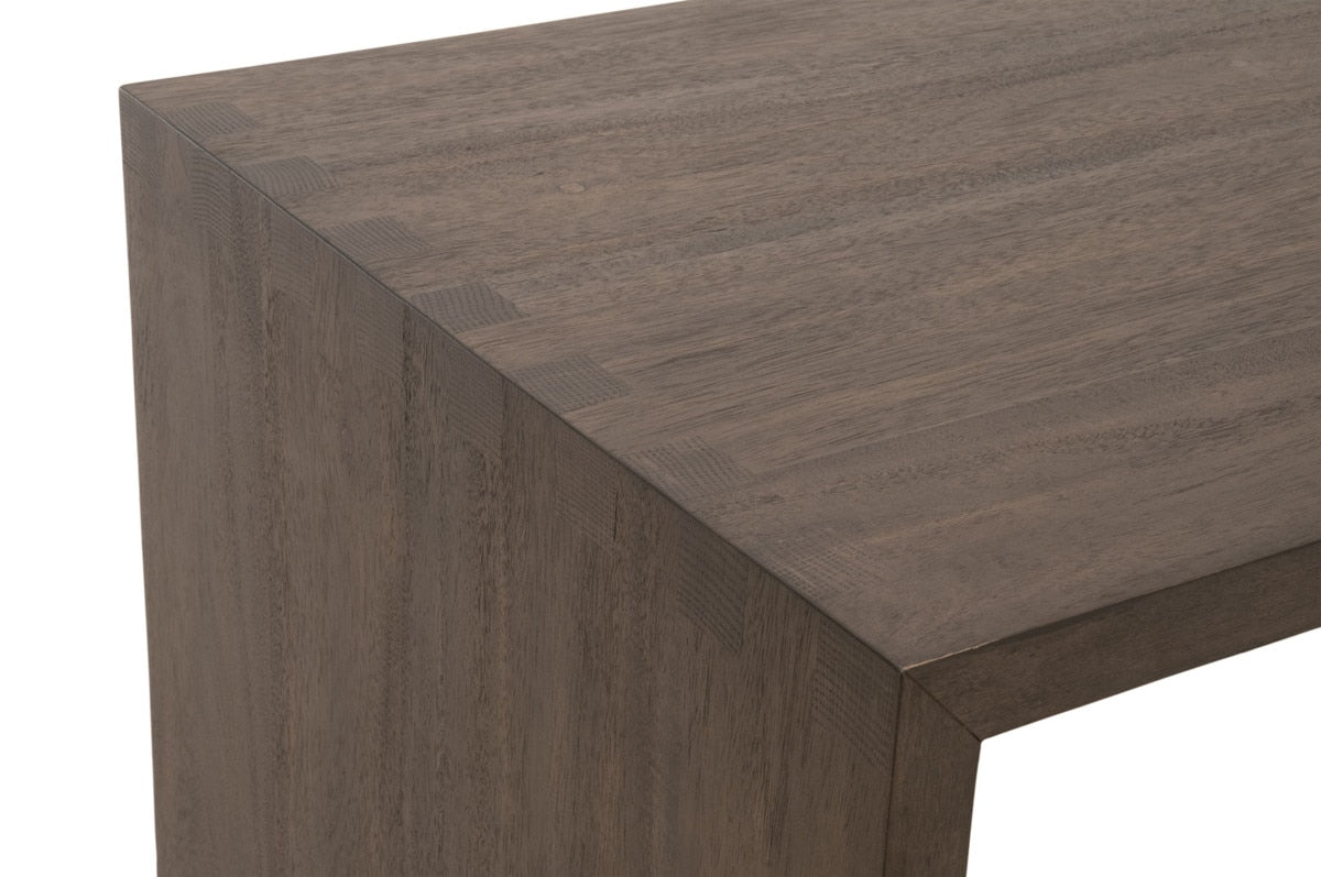 Dovetail Upholstered Coffee Table in Ivanhoe Toast, Burnished Brown Acacia from Essentials For Living - Luna Furniture