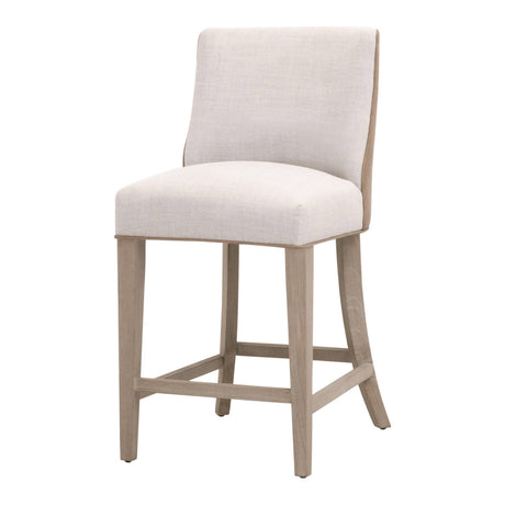 Duet Counter Stool in Performance Bisque French Linen, Ivanhoe-Toast, Natural Gray Ash from Essentials For Living - Luna Furniture