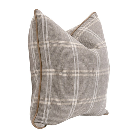 The Not So Basic 22" Essential Pillow in Livesmart Walden-Stone, Ivanhoe Toast Piping, Set of 2 from Essentials For Living - Luna Furniture