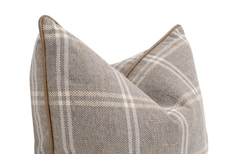 The Not So Basic 22" Essential Pillow in Livesmart Walden-Stone, Ivanhoe Toast Piping, Set of 2 from Essentials For Living - Luna Furniture