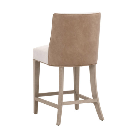 Duet Counter Stool in Performance Bisque French Linen, Ivanhoe-Toast, Natural Gray Ash from Essentials For Living - Luna Furniture