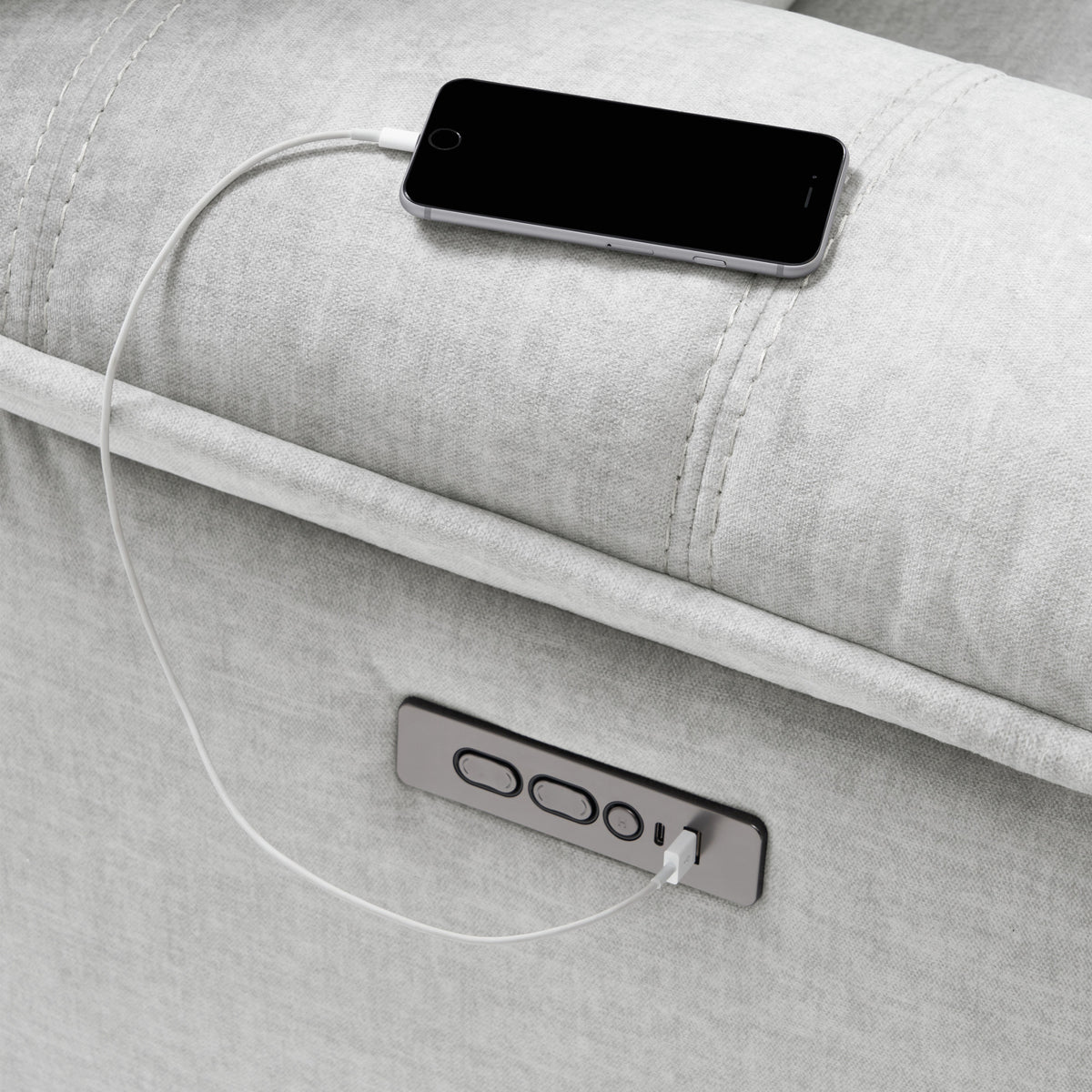Olsen 3-Piece Dual-Power Zero-Gravity Modular Reclining Sofa, Silver from Steve Silver - Luna Furniture