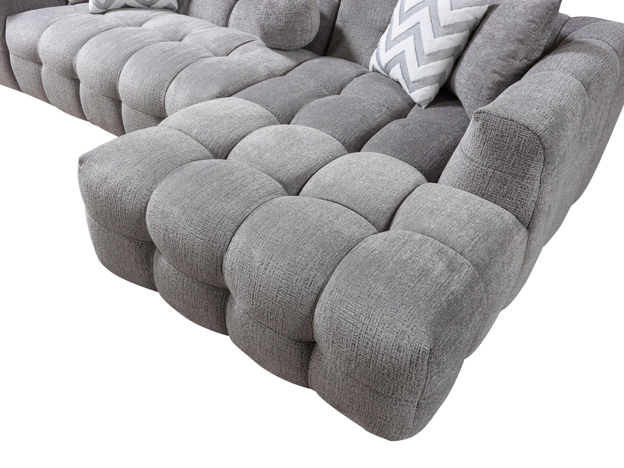 Ivy Gray Boucle RAF Sectional from Nova Furniture - Luna Furniture