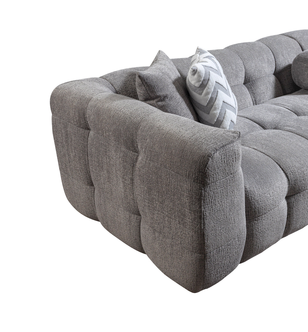 Ivy Gray Boucle RAF Sectional from Nova Furniture - Luna Furniture