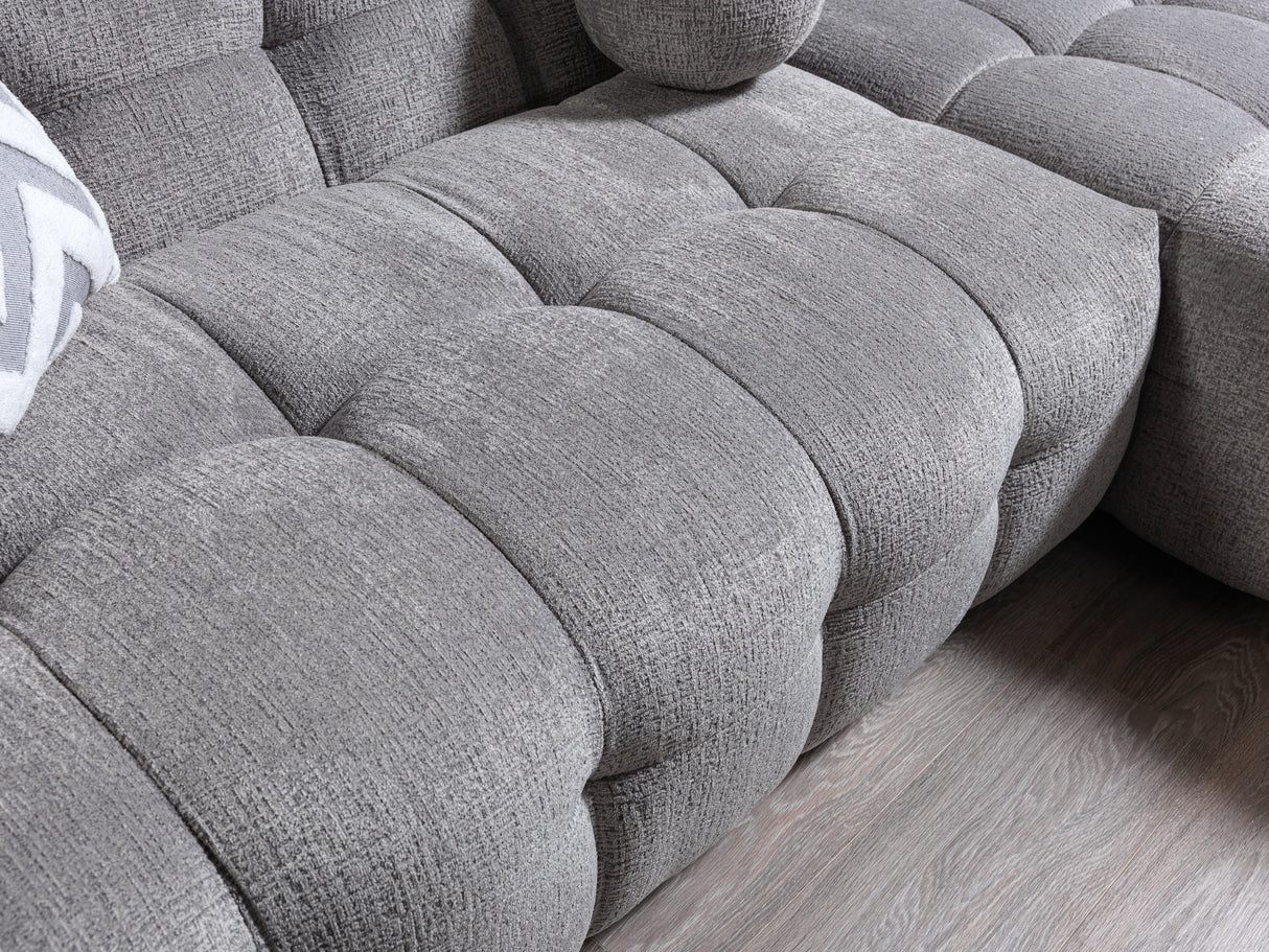 Ivy Gray Boucle RAF Sectional from Nova Furniture - Luna Furniture