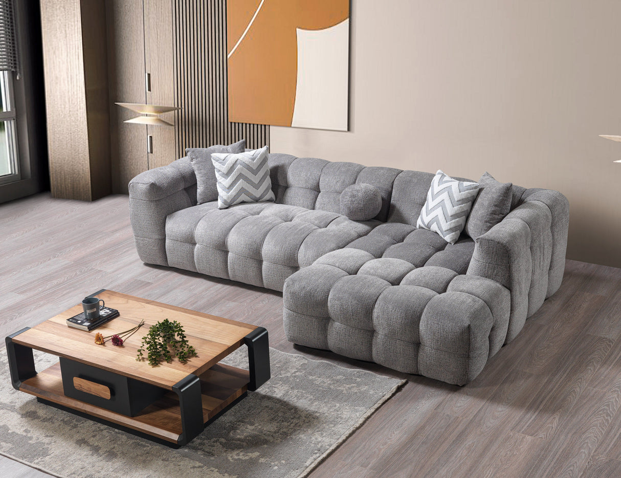 Ivy Gray Boucle RAF Sectional from Nova Furniture - Luna Furniture