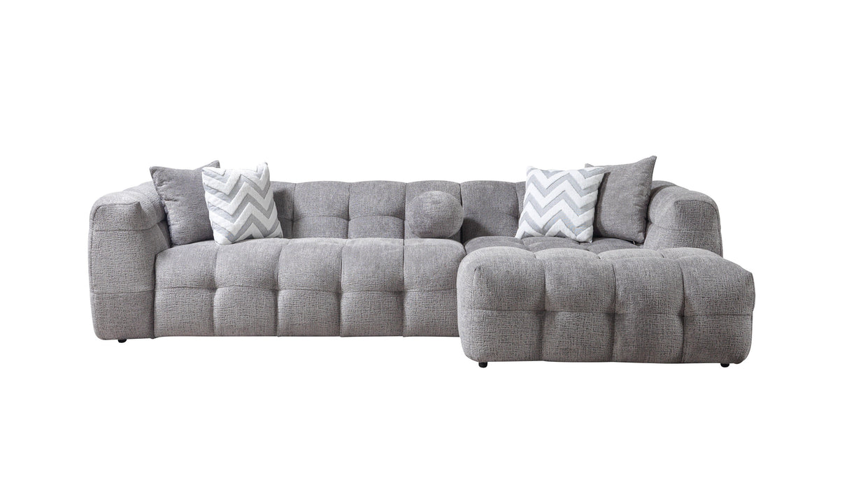Ivy Gray Boucle RAF Sectional from Nova Furniture - Luna Furniture