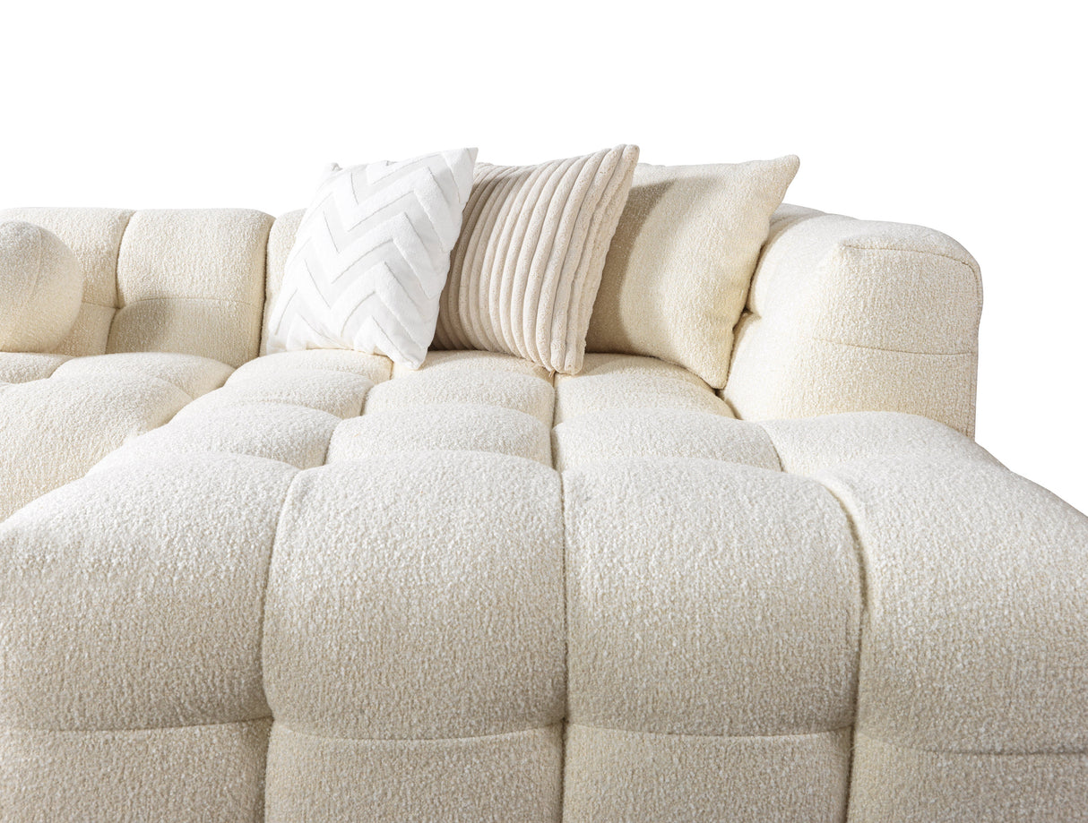Ivy Ivory Boucle Double Chaise 146" Sectional from Nova Furniture - Luna Furniture