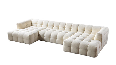 Ivy Ivory Boucle Double Chaise 146" Sectional from Nova Furniture - Luna Furniture