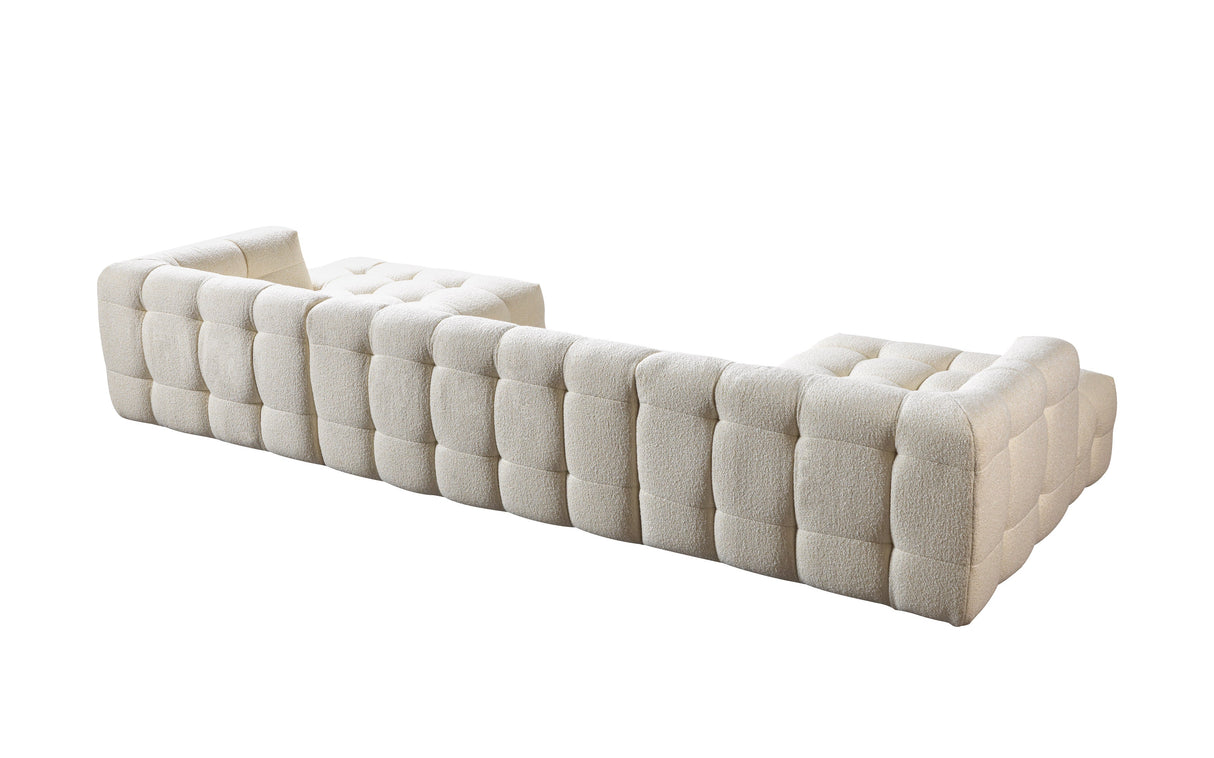 Ivy Ivory Boucle Double Chaise 146" Sectional from Nova Furniture - Luna Furniture