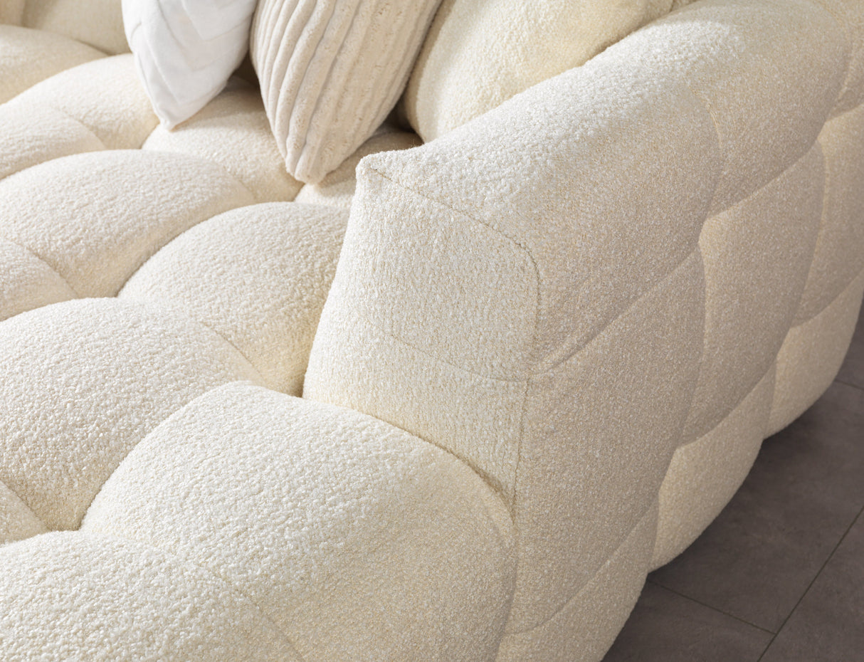 Ivy Ivory Boucle Double Chaise 146" Sectional from Nova Furniture - Luna Furniture