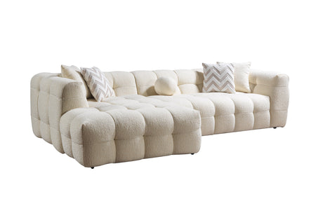 Ivy Ivory Boucle LAF Sectional from Nova Furniture - Luna Furniture