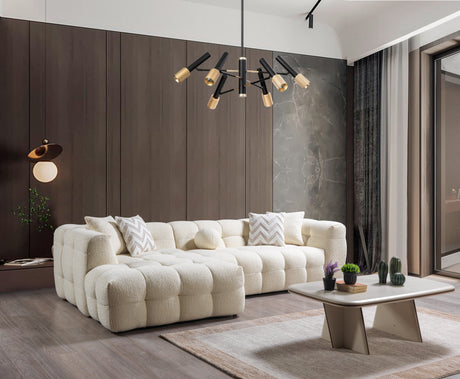 Ivy Ivory Boucle LAF Sectional from Nova Furniture - Luna Furniture