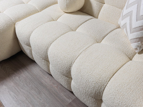 Ivy Ivory Boucle LAF Sectional from Nova Furniture - Luna Furniture