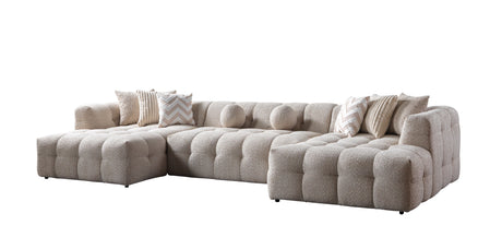 Ivy Sand Boucle Double Chaise 146" Sectional from Nova Furniture - Luna Furniture