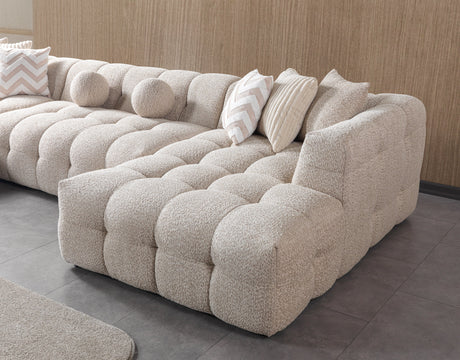 Ivy Sand Boucle Double Chaise 146" Sectional from Nova Furniture - Luna Furniture