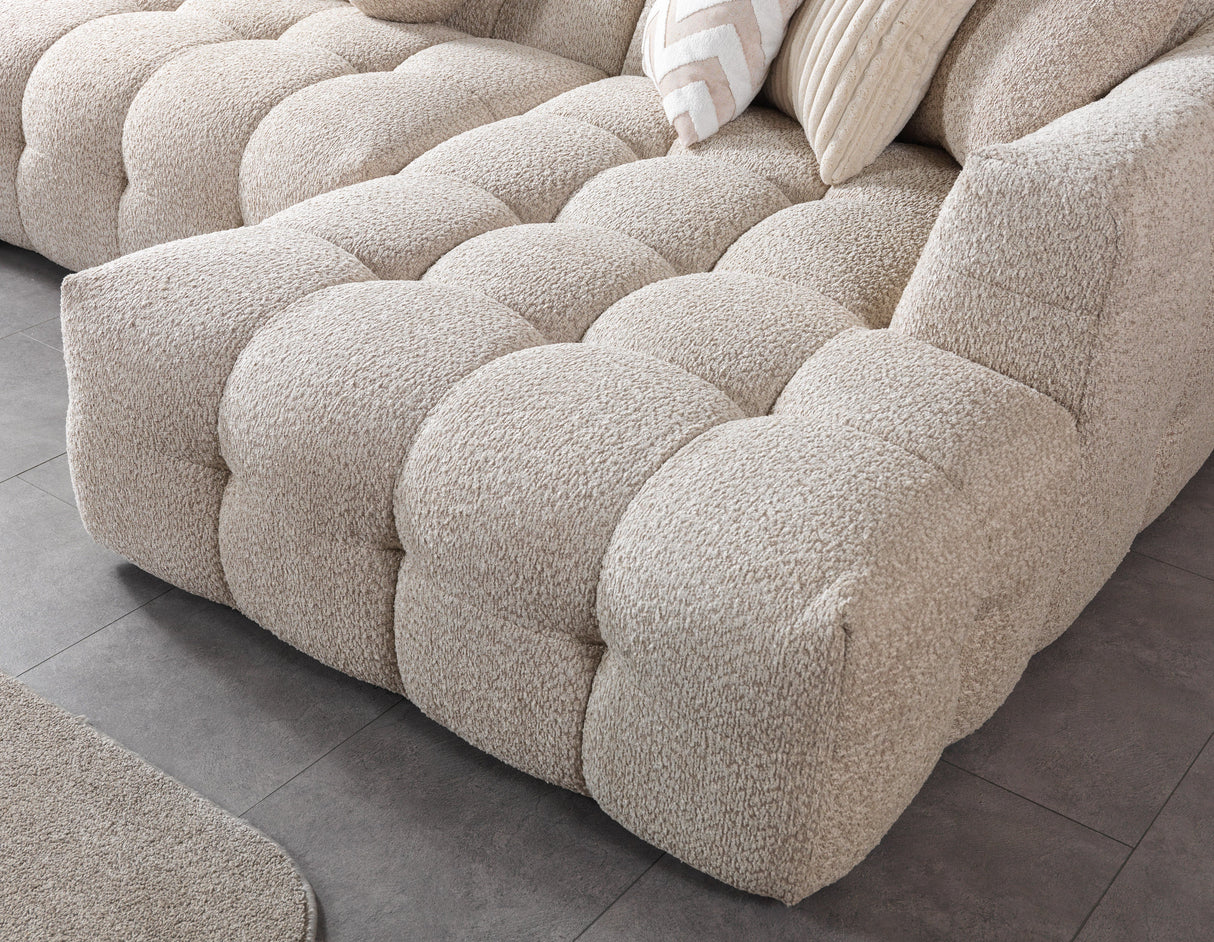 Ivy Sand Boucle Double Chaise 146" Sectional from Nova Furniture - Luna Furniture