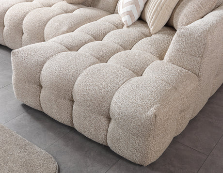 Ivy Sand Boucle Double Chaise 146" Sectional from Nova Furniture - Luna Furniture