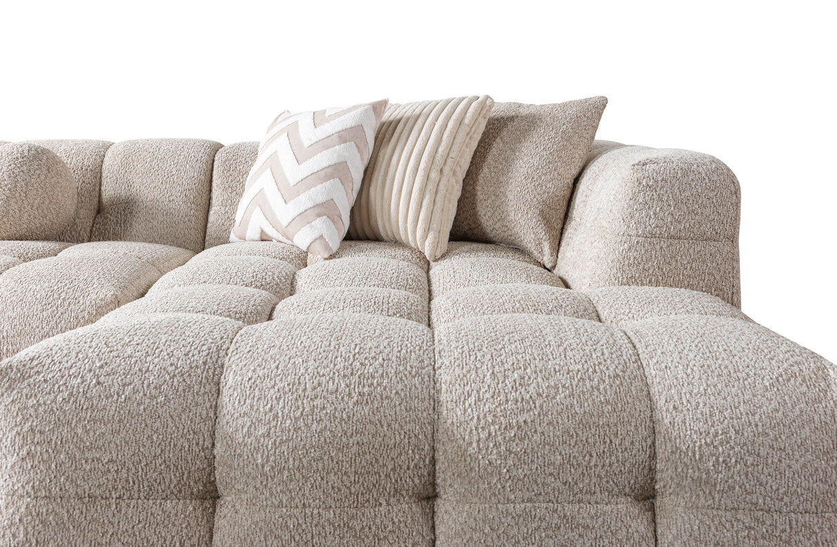 Ivy Sand Boucle Double Chaise 146" Sectional from Nova Furniture - Luna Furniture