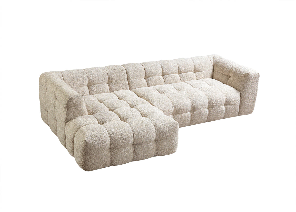 Ivy Sand Boucle LAF 110" Sectional from Nova Furniture - Luna Furniture