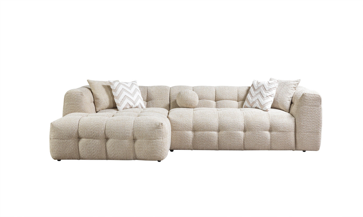 Ivy Sand Boucle LAF 110" Sectional from Nova Furniture - Luna Furniture