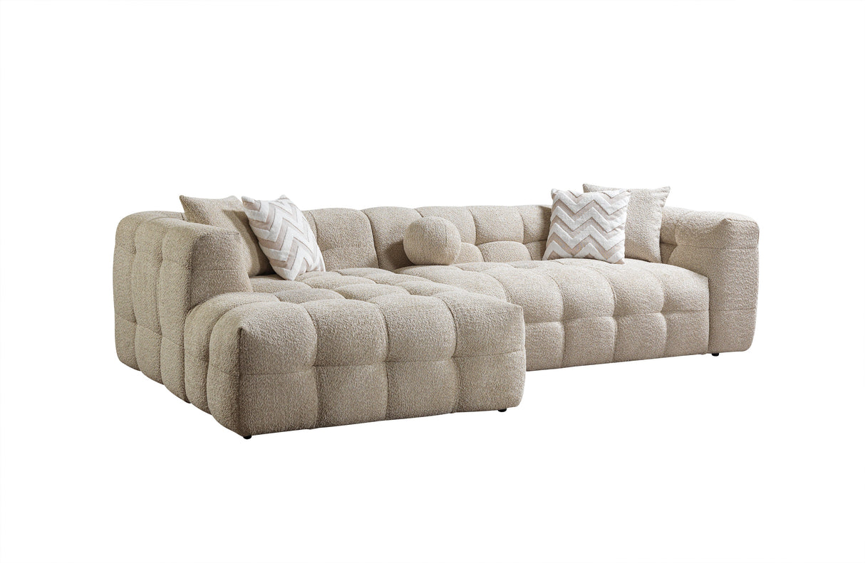 Ivy Sand Boucle LAF 110" Sectional from Nova Furniture - Luna Furniture